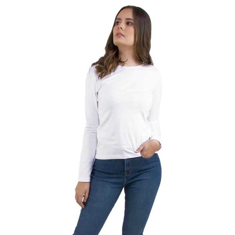Camiseta de Mujer Pinto | Cuello Redondo Lycra Manga Larga