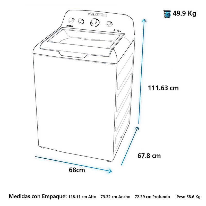 Lavadora Automática Mabe LME79104WBAB