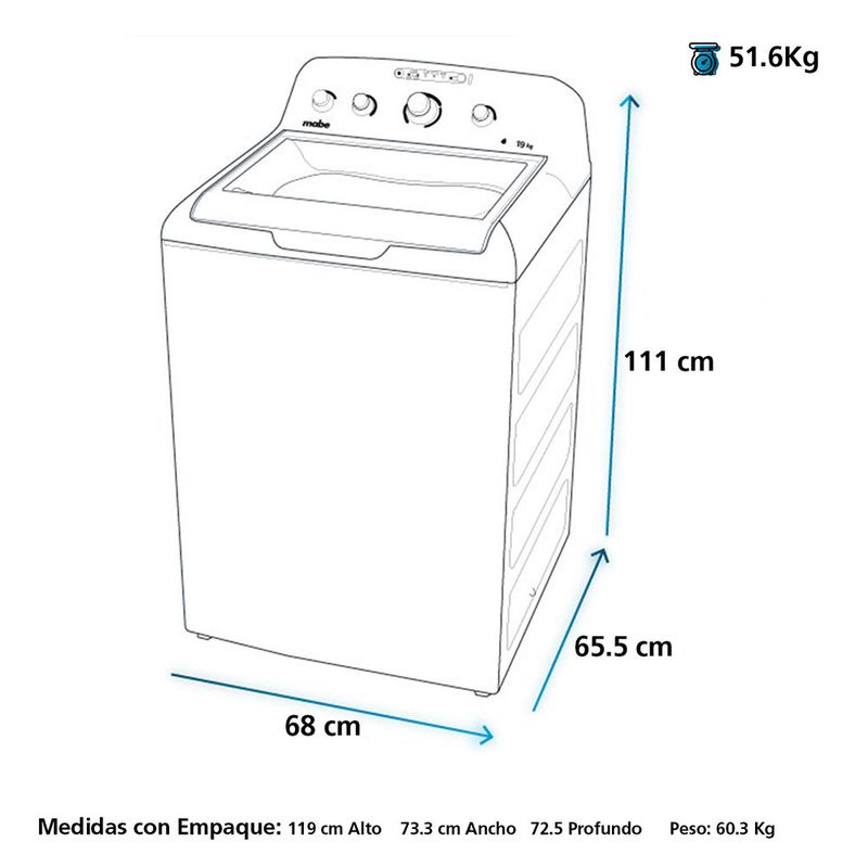Lavadora Automática Mabe LMH72201WBAB0