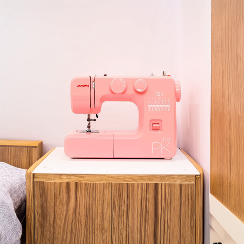Máquina de Coser Janome 3112PK 12 Puntadas Color Rosado